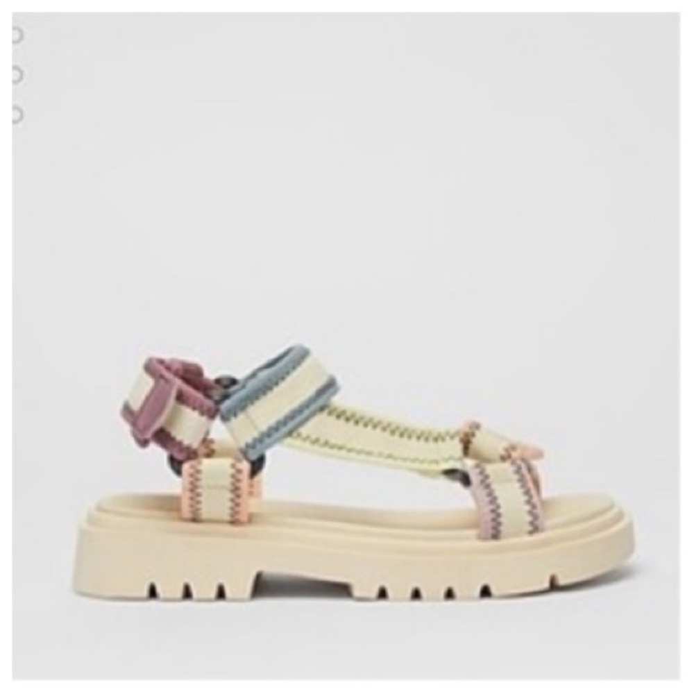 Zara women’s technical white multicolor sandals